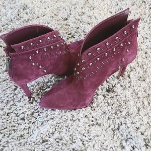Burgundy suede Vince Caputo Booties